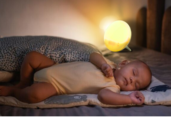 Lumière apaisante avec bruits blancs/roses pour enfant